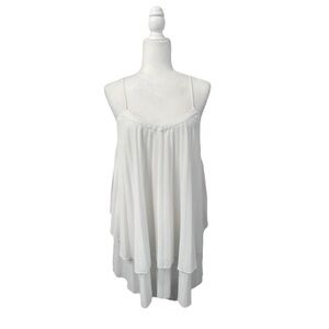 Zara Pleated Sheer Double Layered Spaghetti Strap Adjustable Top - Size XS